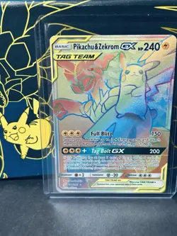Pokemon Pikachu & Zekrom GX Team Up Card 184/181 Secret Rare SM Rainbow NM - Image 1
