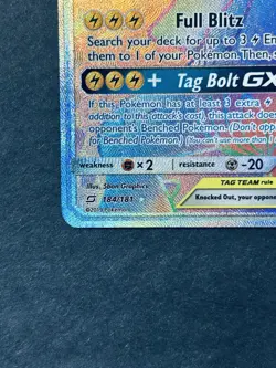 Pokemon Pikachu & Zekrom GX Team Up Card 184/181 Secret Rare SM Rainbow NM - Image 5