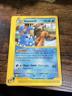 Pokemon TCG Aquapolis Azumarill Rare Non-Holo Card 4/147 WOTC English NM - Image 1