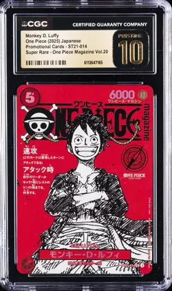 2025 ONE PIECE JAPANESE PROMO CARDS #ST21-014 MONKEY D. LUFFY CGC 10 PRISTINE - Image 1