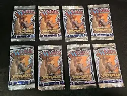Lot Of 8 MTG: STRONGHOLD empty Booster Pack wrapper;, NO CARDS, 1998 - Image 1