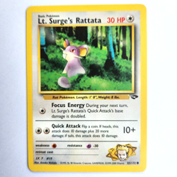 Lt. Surge's Rattata 85/132 Pokemon TCG Gym Challenge NM Vintage 2000 Card - Image 2