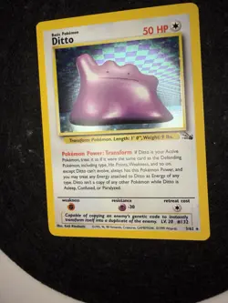 Pokemon TCG Ditto Fossil, Holo Unlimited Rare NM- - Image 3