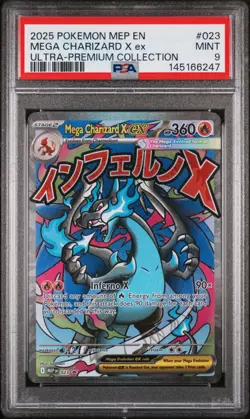 MEGA CHARIZARD X EX #023 BLACK STAR PROMO 2025 POKEMON MEP EN MEGA UPC PSA 9 - Image 1