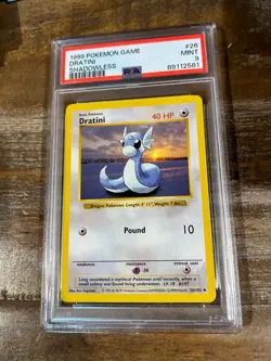 1999 Pokemon Game Base DRATINI SHADOWLESS #26 PSA 9 Mint RARE - Image 1