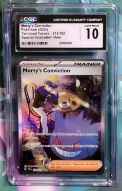Pokemon CGC 10 Morty's Conviction From Temporal Forces - 211/162 - Image 1