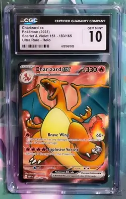 Pokemon CGC 10 Charizard ex Full Art From Scarlet & Violet 151 - 183/165 - Image 1