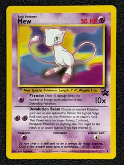 Mew 8 Wizards of the Coast Black Star Promo 8/53 1999-2000 Basic Pokemon Card NM - Image 1