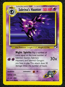 Sabrina's Haunter 58/132 Gym Heroes Series Uncommon Basic Pokemon Card 2000 NM - Image 1