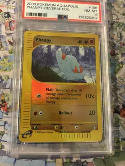 2003 Pokemon Aquapolis Phampy Reverse Holo #100 PSA 8 NM-MT Cert# 138820307 - Image 3