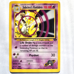 Sabrina's Kadabra 58/132 Pokemon TCG Gym Challenge NM Vintage 2000 Card - Image 2