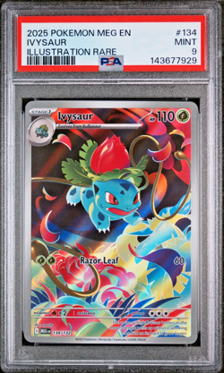 🔥 PSA 9 MINT Ivysaur Illustration Rare 134/132 Mega Evolutions Pokemon TCG 🔥 - Image 1