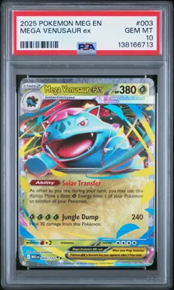 2025 POKEMON MEG EN-MEGA EVOLUTION #003 MEGA VENUSAUR EX PSA 10 - Image 1
