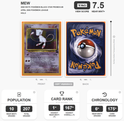 Pokemon TCG Mew Black Star Promo Card WOTC 9 Holo 1999 TAG 7.5 Pokemon - Image 1