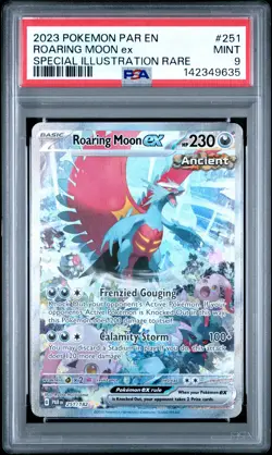 2023 POKEMON PAR EN-PARADOX RIFT SPECIAL ILLUSTRATION RARE ROARING MOON EX PSA 9 - Image 1