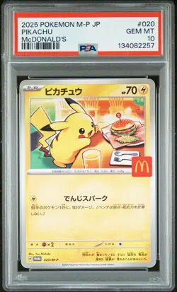 2025 POKEMON JAPANESE M-P PROMO MCDONALD'S #020 PIKACHU PSA 10 - Image 1