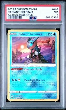 2022 POKEMON SWORD & SHIELD ASTRAL RADIANCE #046 RADIANT GRENINJA PSA 7 - Image 1