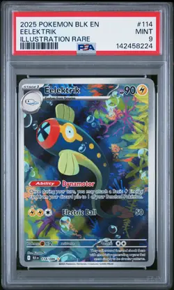 2025 POKEMON BLK EN-BLACK BOLT ILLUSTRATION RARE #114 EELEKTRIK PSA 9 - Image 1