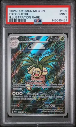 2025 POKEMON MEG EN-MEGA EVOLUTION ILLUSTRATION RARE #135 EXEGGUTOR PSA 9 - Image 1