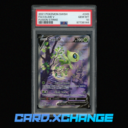 2021 Pokemon Sword & Shield Fusion Strike #245 Fa/Celebi V Fusion Strike PSA 10 - Image 1