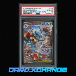 2025 Pokemon Mega Evolution 179 Mega Lucario Ex Special Illustration Rare PSA 10 - Image 1