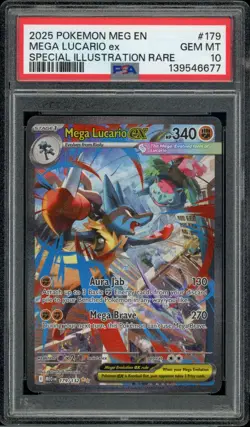 2025 Pokemon Mega Evolution 179 Mega Lucario Ex Special Illustration Rare PSA 10 - Image 2