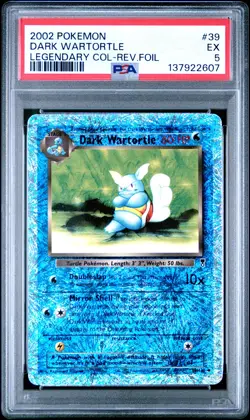 2002 POKEMON LEGENDARY COLLECTION #39 DARK WARTORTLE-REVERSE FOIL PSA 5 - Image 1