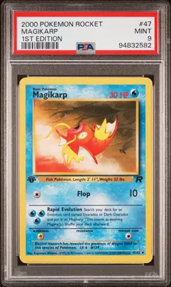 2000 POKEMON ROCKET 1ST EDITION #47 MAGIKARP PSA 9 - Image 1