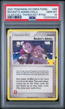 2021 POKEMON CELEBRATIONS CLASSIC COLLECTION #86 ROCKET'S ADMIN-HOLO PSA 10 - Image 1