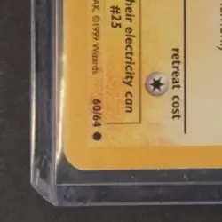 1999 POKEMON JUNGLE 1ST EDITION #60/64 PIKACHU WOTC PROMO STAMPED - Image 4