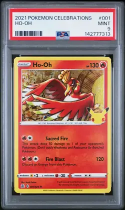 2021 POKEMON CELEBRATIONS #001 HO-OH PSA 9 - Image 1