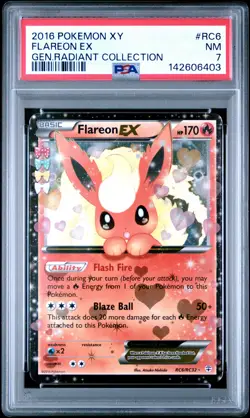 2016 POKEMON XY GENERATIONS RADIANT COLLECTION #RC6 FLAREON EX PSA 7 - Image 1