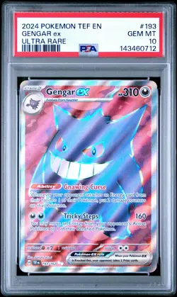 2024 POKEMON TEF EN-TEMPORAL FORCES ULTRA RARE #193 GENGAR EX PSA 10 - Image 1