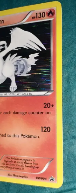 Pokemon TCG Reshiram BW004 Black & White Black Star Promo Holo - Image 3