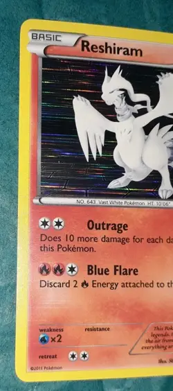 Pokemon TCG Reshiram BW004 Black & White Black Star Promo Holo - Image 4