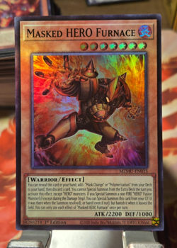 YuGiOh! Masked HERO Furnace - Super Rare - MZMU - NM 1st Edition - FAST SHIP! - Image 1