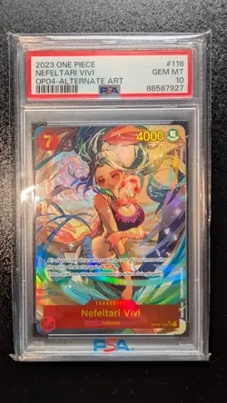 PSA 10 Nefeltari Vivi Foil Alternate Art One piece OP04 Gem Mint English Graded - Image 1