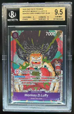2025 One Piece Bandai Card Games Fest 25-26 Monkey D Luffy Rare OP07-073 BGS 9.5 - Image 1