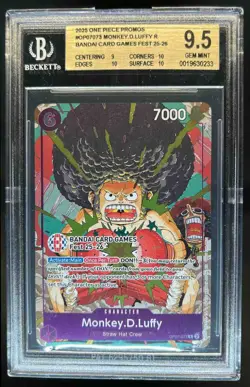 2025 One Piece Bandai Card Games Fest 25-26 Monkey D Luffy Rare OP07-073 BGS 9.5 - Image 1