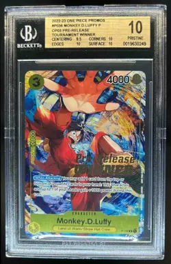 2022-23 One Piece Monkey D Luffy Pre Release Tournament Winner #P-036 BGS 10 - Image 1