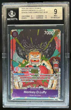 2025 One Piece Bandai Card Games Fest 25-26 Monkey D Luffy Rare OP07-073 BGS 9 - Image 1