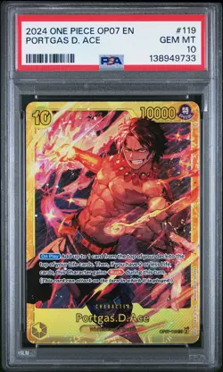 2024 ONE PIECE OP07-500 YEARS IN THE FUTURE #119 PORTGAS D. ACE PSA 10 - Image 1