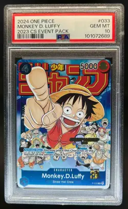 2024 One Piece 2023 CS Event Pack Monkey D. Luffy Promo #P-033 PSA 10 - Image 1