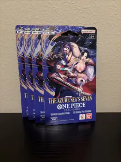 One Piece OP-14 The Azure Sea's Seven 12-Card Booster Packs (Lot of 4) English - Image 1