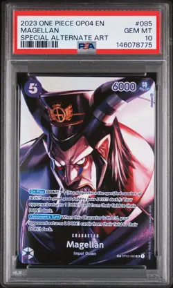2023 ONE PIECE OP04-KINGDOMS OF INTRIGUE SPECIAL ALTERNATE ART MAGELLAN PSA 10 - Image 1