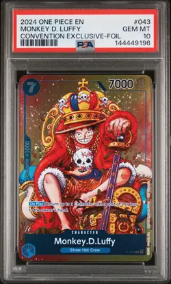 2024 ONE PIECE PROMOS CONVENTION EXCLUSIVE-FOIL #043 MONKEY D. LUFFY PSA 10 - Image 1