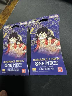 Two - One Piece TCG Romance Dawn OP-01 English Sleeved Booster Pack Sealed, New - Image 2