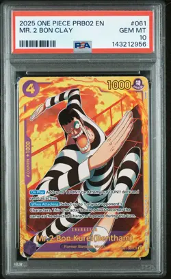 2025 One Piece PRB02 EN Mr. 2 Bon Clay #061 PSA 10 GEM MINT - Image 1
