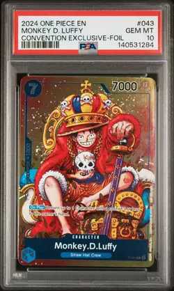 2024 ONE PIECE PROMOS CONVENTION EXCLUSIVE-FOIL #043 MONKEY D. LUFFY PSA 10 - Image 1