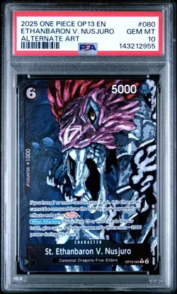 2025 One Piece OP13 EN ST Ethanbaron V Nusjuro Alternate Art 080 PSA 10 GEM MINT - Image 1